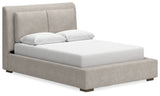 Cabalynn Queen Upholstered Bed, Dresser and Mirror - B974B3