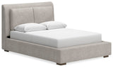 Cabalynn Queen Upholstered Bed, Dresser and Mirror - B974B3