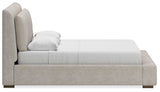 Cabalynn Queen Upholstered Bed, Dresser and Mirror - B974B3