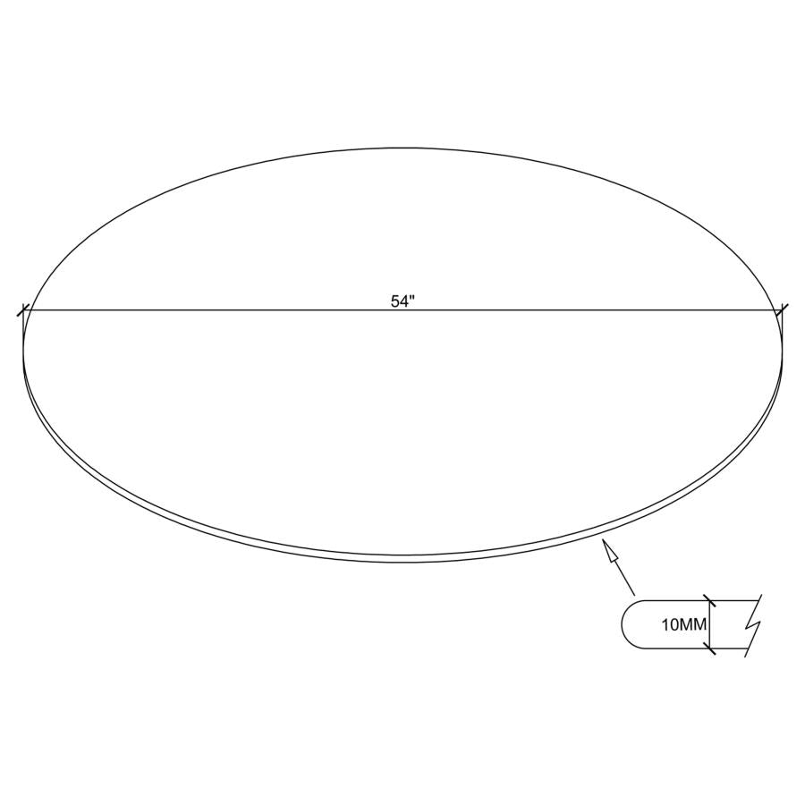 54-inch 10mm Round Clear Tempered Glass Top - CP54RD-10