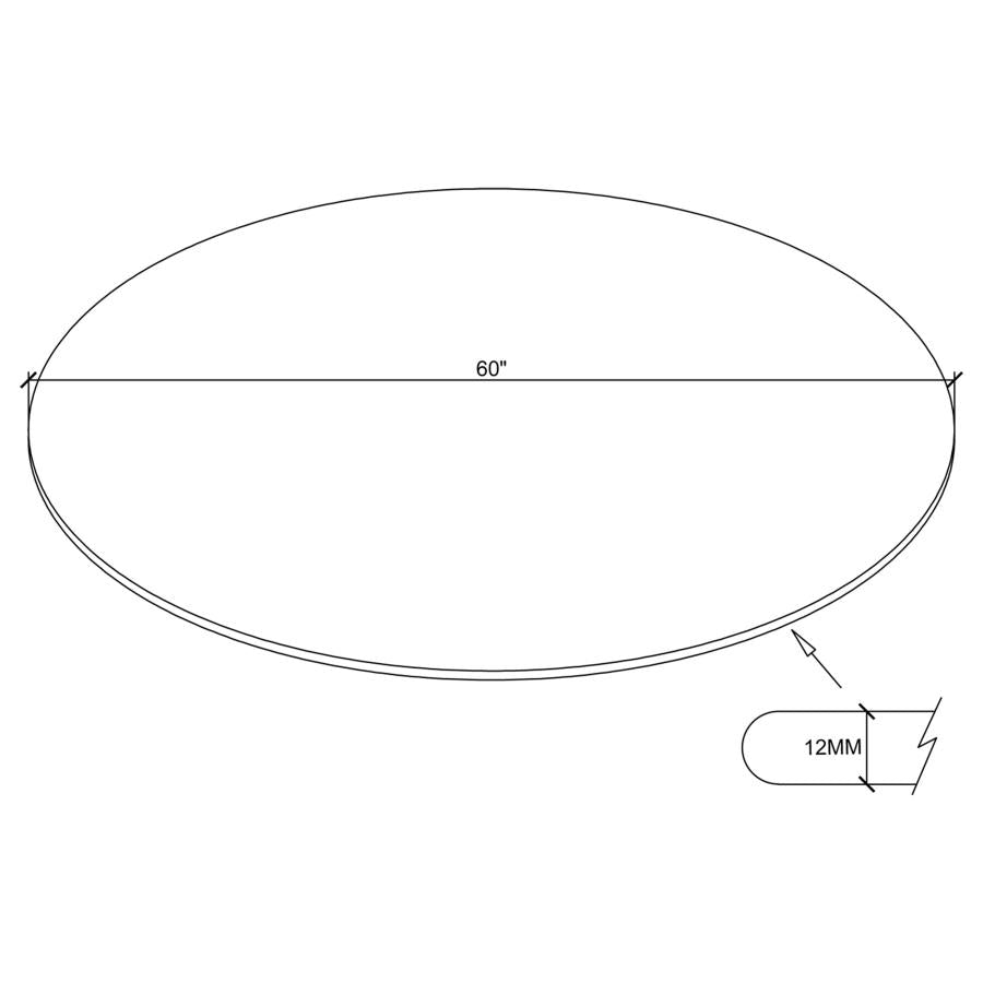 60-inch 12mm Round Clear Tempered Glass Top - CP60RD-12