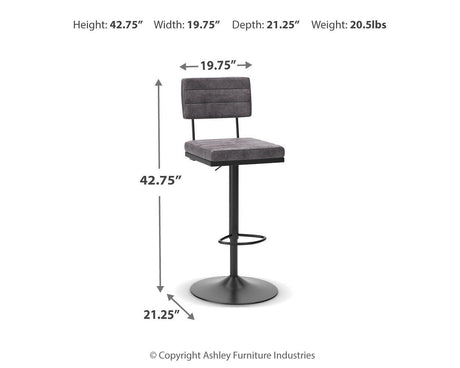 Strumford Bar Height Bar Stool - D119-630
