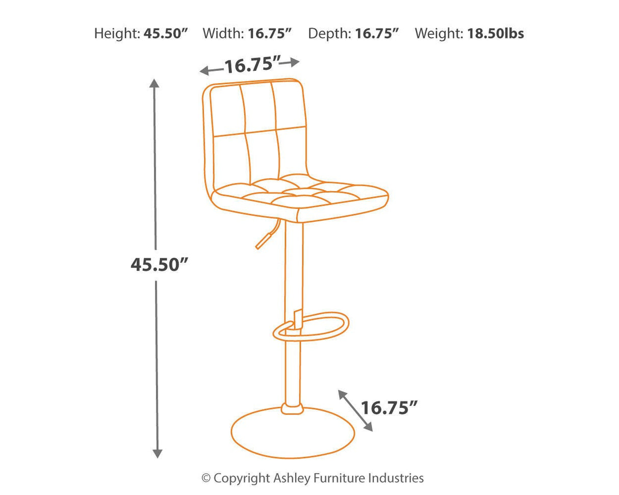 Bellatier Adjustable Height Bar Stool (Set of 2) - D120-130X2