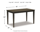 Kimonte Dining Table and 4 Chairs - D250D3