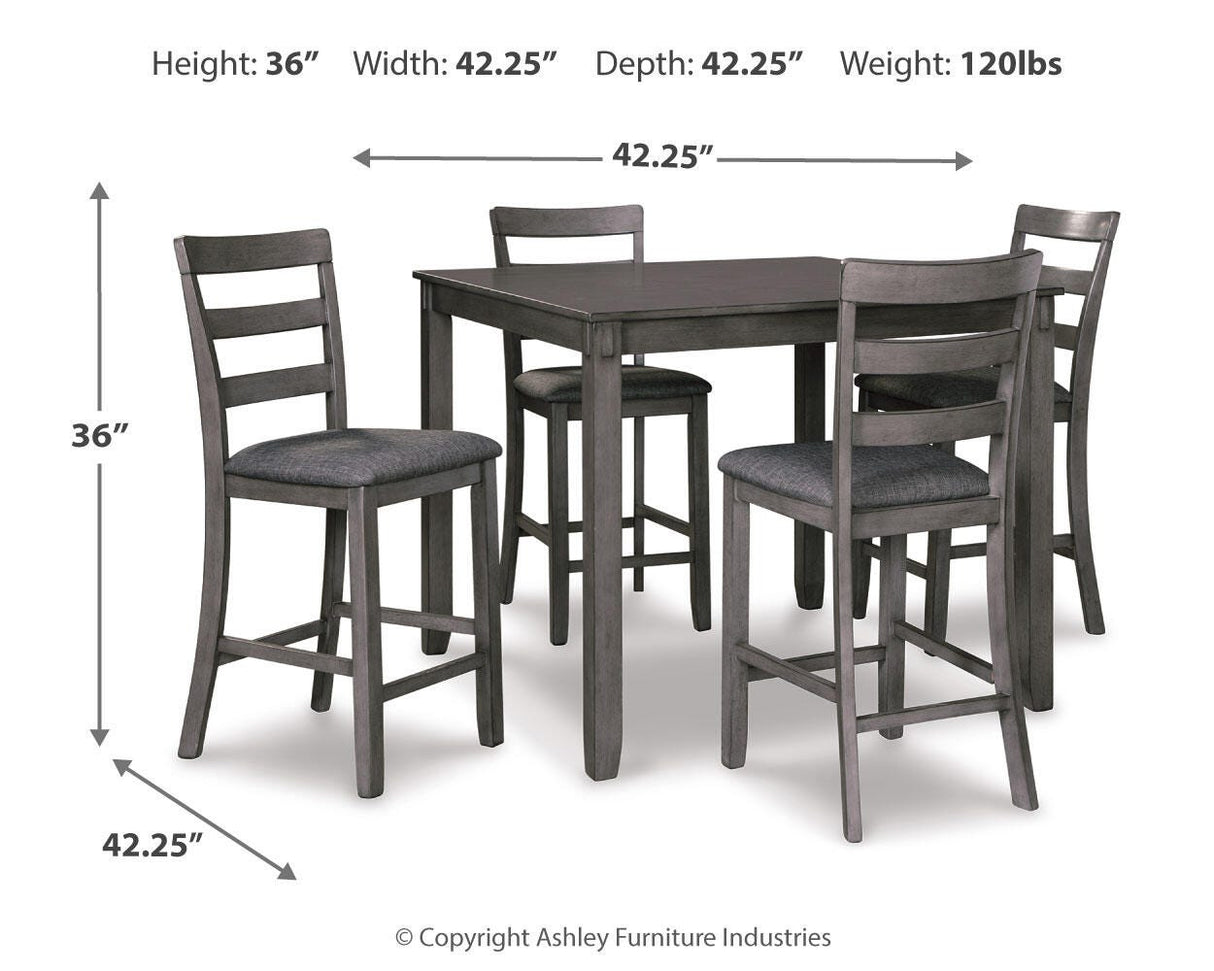 Bridson Counter Height Dining Table and Bar Stools (Set of 5) - D383-223