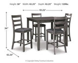 Bridson Counter Height Dining Table and Bar Stools (Set of 5) - D383-223