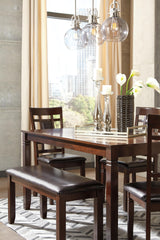 Bennox Dining Table and Chairs with Bench (Set of 6) - D384-325