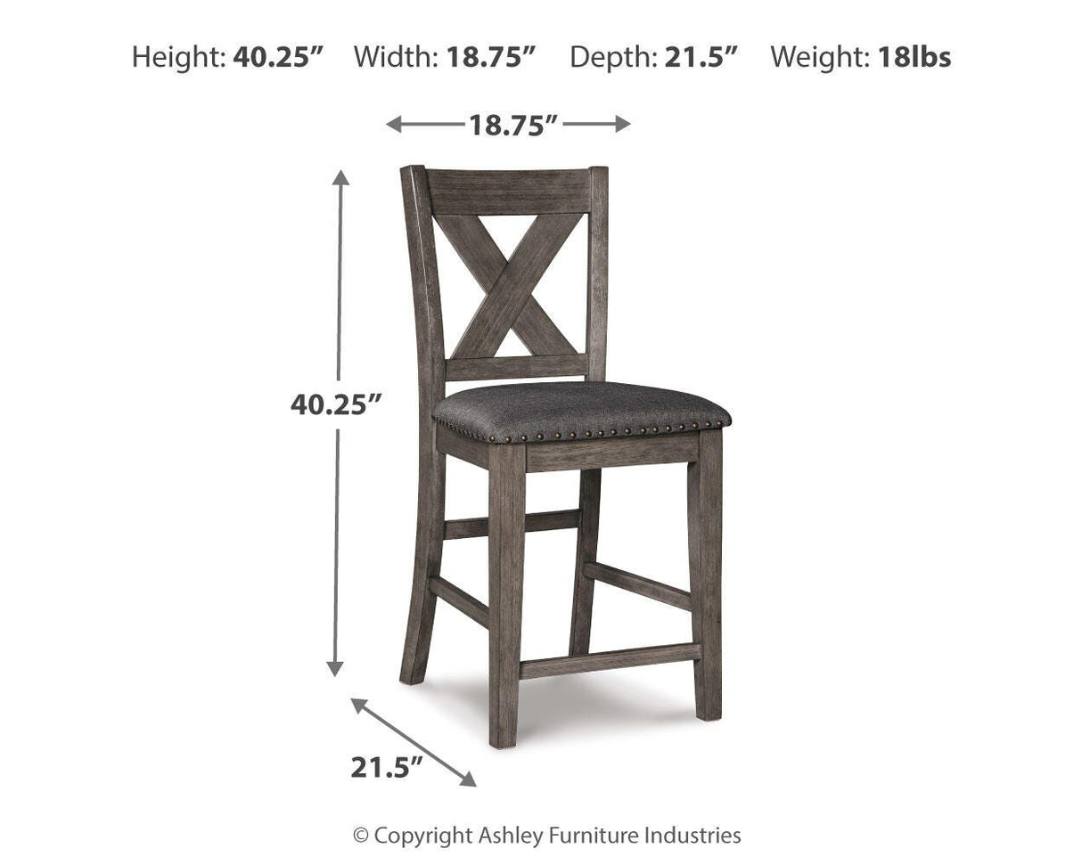 Caitbrook Counter Height Upholstered Bar Stool - D388-124