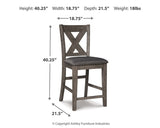Caitbrook Counter Height Upholstered Bar Stool (Set of 2) - D388-124X2