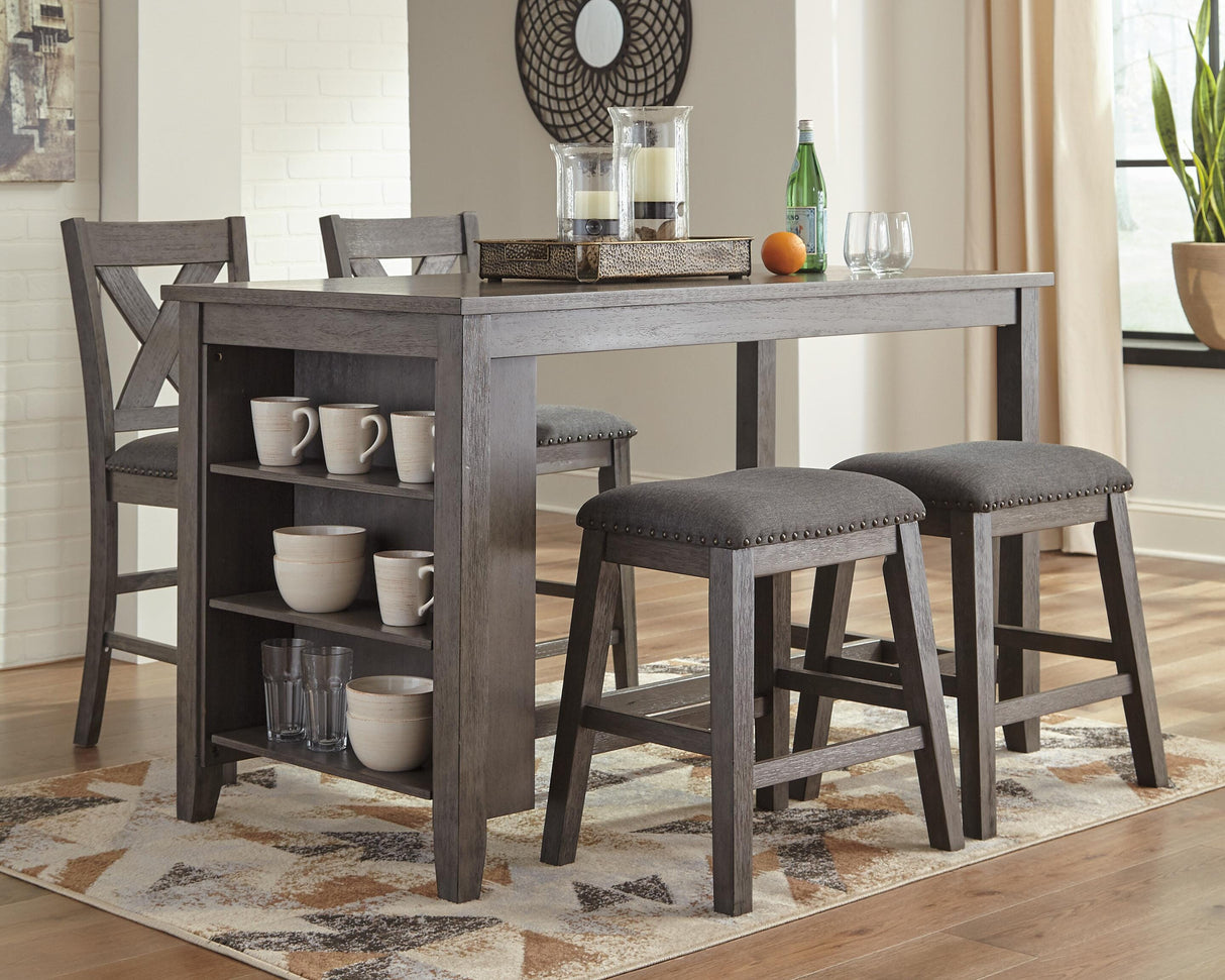 Caitbrook Counter Height Dining Table and 4 Barstools - D388D1