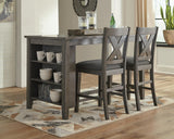 Caitbrook Counter Height Dining Table and 2 Barstools - D388D5
