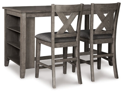 Caitbrook Counter Height Dining Table and 2 Barstools - D388D5