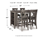 Caitbrook Counter Height Dining Table and 4 Barstools - D388D2