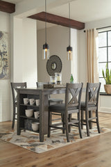 Caitbrook Counter Height Dining Table and 4 Barstools - D388D2