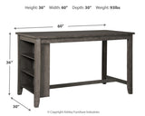 Caitbrook Counter Height Dining Table and 4 Barstools - D388D2