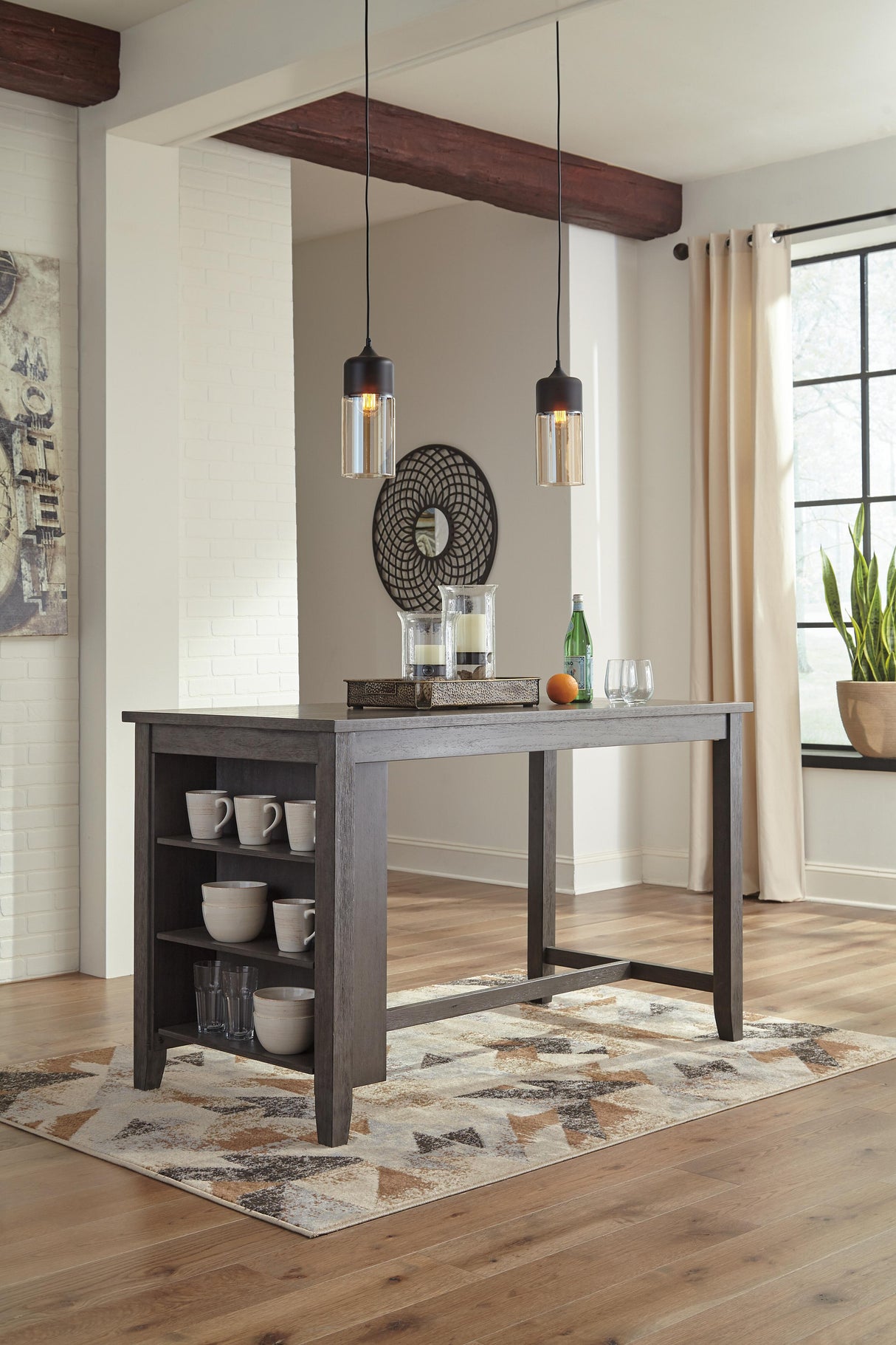 Caitbrook Counter Height Dining Table and 4 Barstools - D388D2