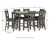 Caitbrook Counter Height Dining Table and Bar Stools (Set of 7) - D388-423