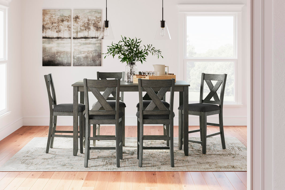Caitbrook Counter Height Dining Table and Bar Stools (Set of 7) - D388-423