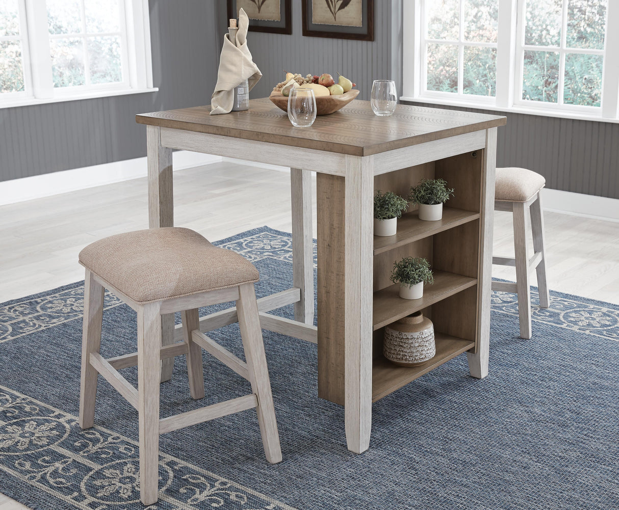 Skempton Counter Height Dining Table and Bar Stools (Set of 3) - D394-113