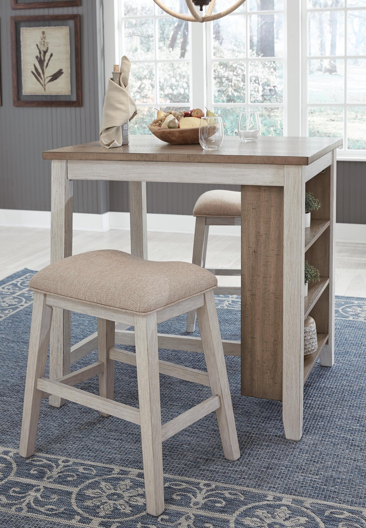 Skempton Counter Height Dining Table and Bar Stools (Set of 3) - D394-113