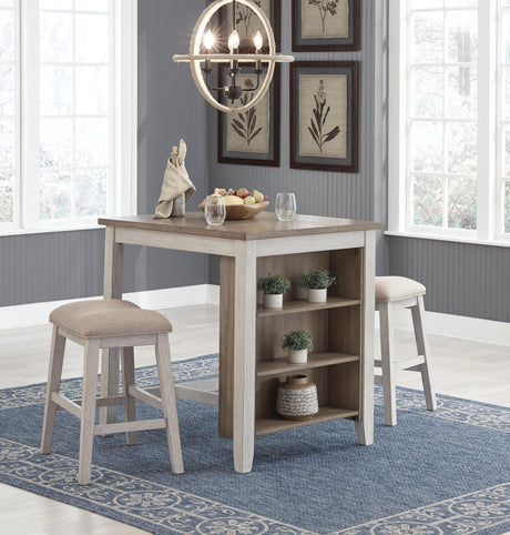 Skempton Counter Height Dining Table and Bar Stools (Set of 3) - D394-113
