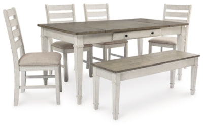 Skempton Dining Table, 4 Chairs, and Bench - D394D5