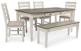 Skempton Dining Table, 4 Chairs, and Bench - D394D5