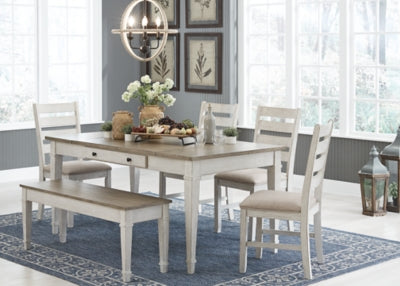 Skempton Dining Table, 4 Chairs, and Bench - D394D5