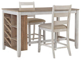 Skempton Counter Height Dining Table and 2 Barstools - D394D6