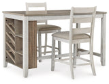 Skempton Counter Height Dining Table and 2 Barstools - D394D6