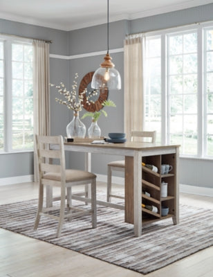 Skempton Counter Height Dining Table and 2 Barstools - D394D6