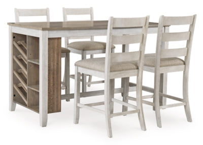 Skempton Counter Height Dining Table and 4 Barstools - D394D2