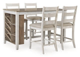 Skempton Counter Height Dining Table and 4 Barstools - D394D2