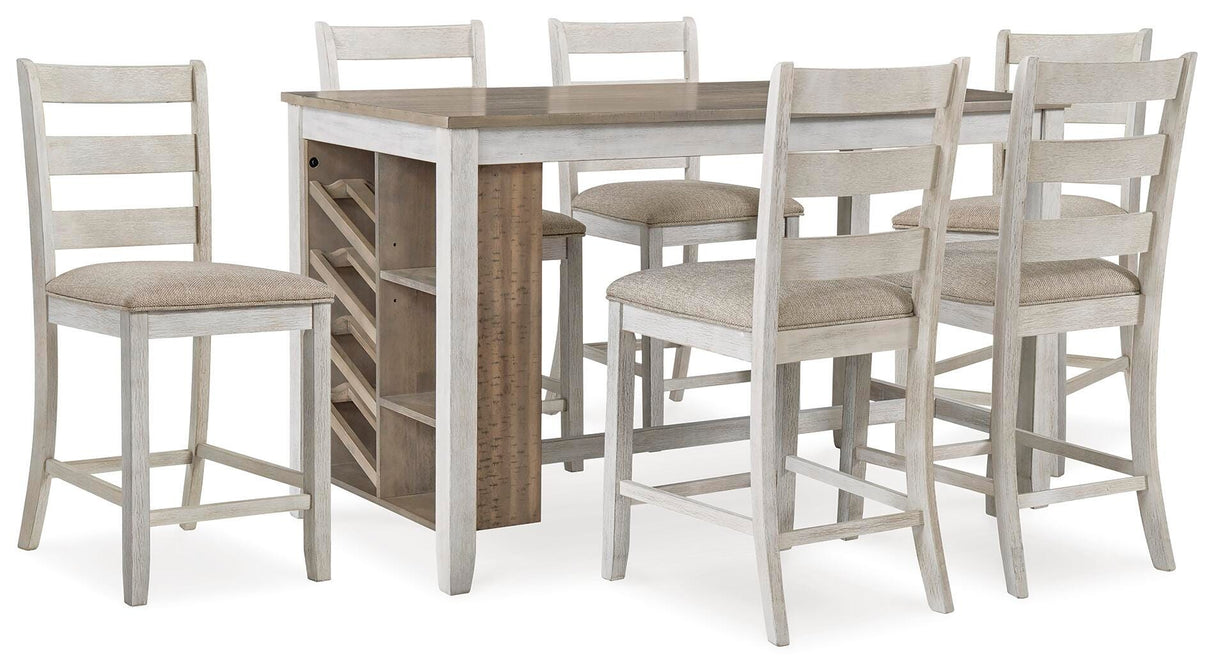 Skempton Counter Height Dining Table and 6 Barstools - D394D8