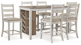 Skempton Counter Height Dining Table and 6 Barstools - D394D8