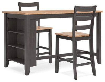 Gesthaven Counter Height Dining Table and 2 Barstools - D396D3