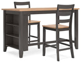 Gesthaven Counter Height Dining Table and 2 Barstools - D396D3
