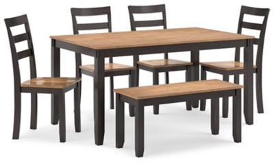 Gesthaven Dining Table with 4 Chairs and Bench (Set of 6) - D396-325