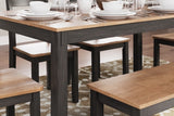 Gesthaven Dining Table with 4 Chairs and Bench (Set of 6) - D396-325