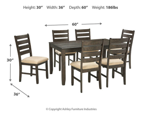 Rokane Dining Table and Chairs (Set of 7) - D397-425