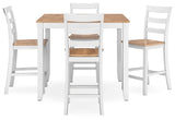Gesthaven Counter Height Dining Table and 4 Barstools (Set of 5) - D398-223