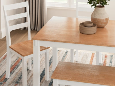 Gesthaven Dining Table with 4 Chairs and Bench (Set of 6) - D398-325