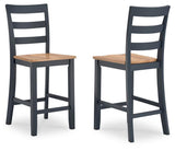 Gesthaven Counter Height Dining Table and 2 Barstools - D399D3