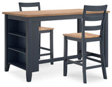 Gesthaven Counter Height Dining Table and 2 Barstools - D399D3