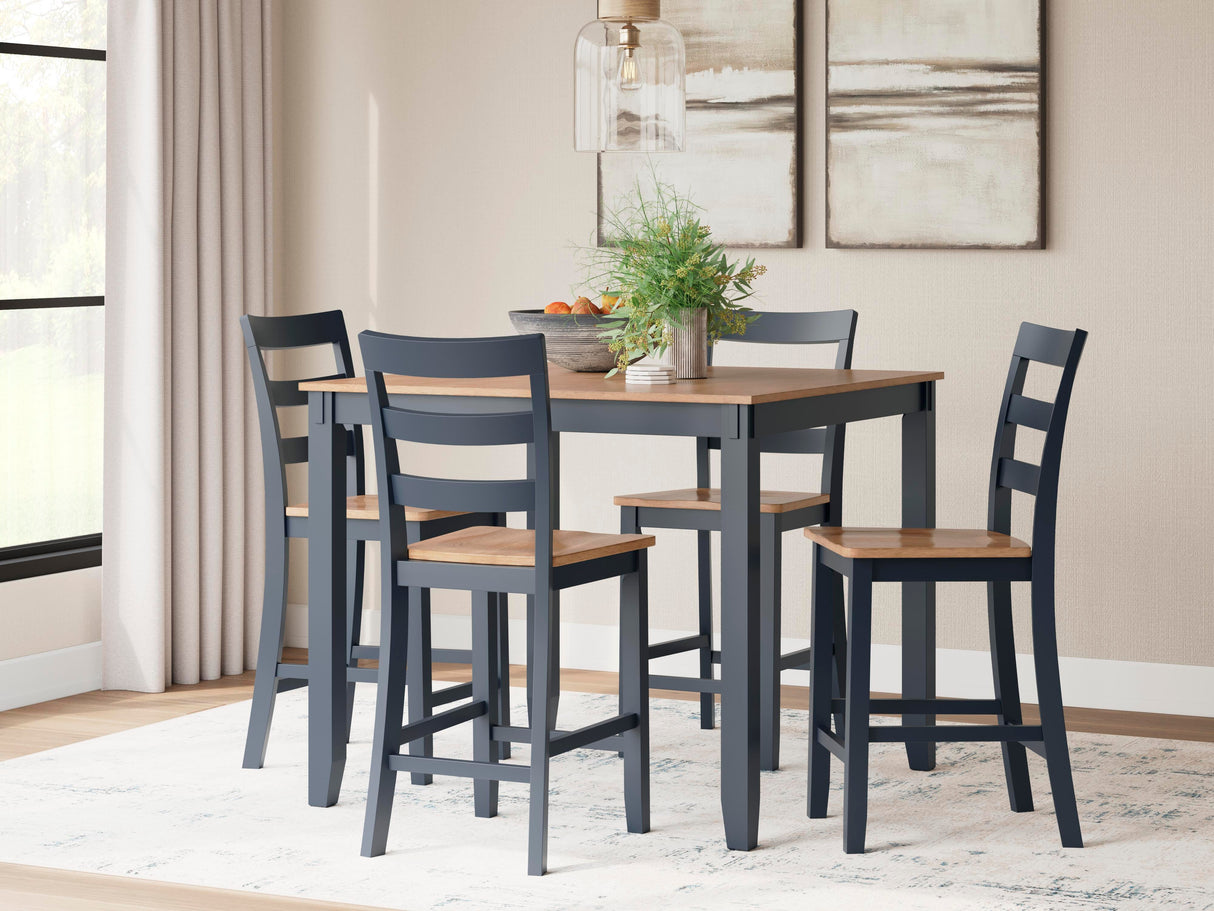 Gesthaven Counter Height Dining Table and 4 Barstools (Set of 5) - D399-223