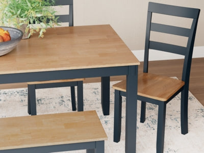 Gesthaven Dining Table with 4 Chairs and Bench (Set of 6) - D399-325