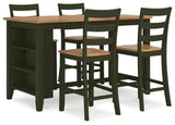 Gesthaven Counter Height Dining Table and 4 Barstools - D401D2