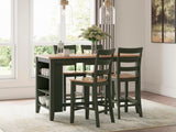 Gesthaven Counter Height Dining Table and 4 Barstools - D401D2