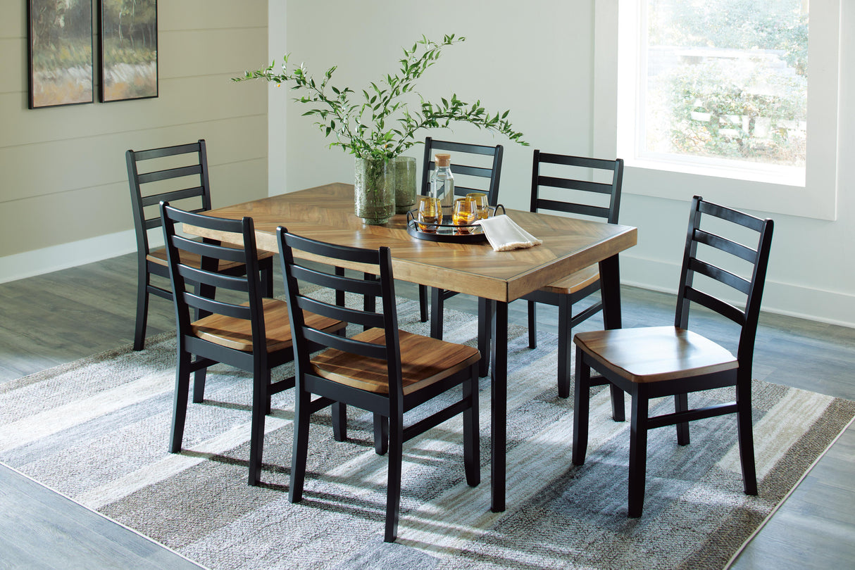 Blondon Dining Table and 6 Chairs (Set of 7) - D413-425