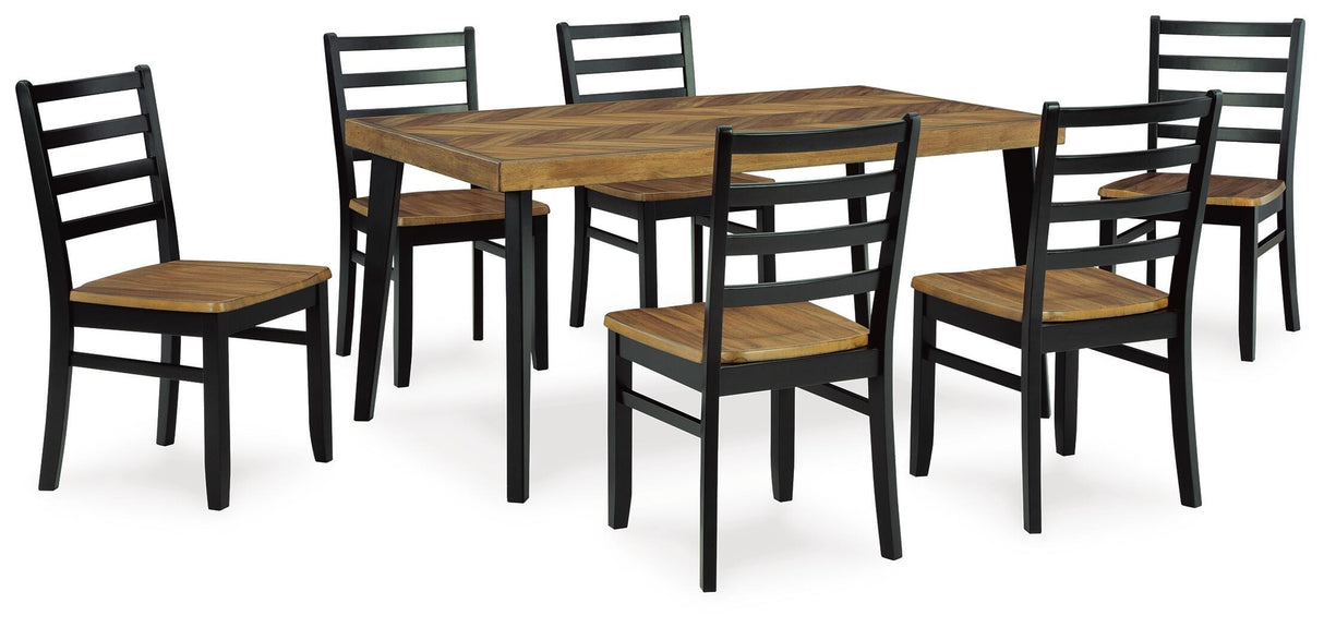 Blondon Dining Table and 6 Chairs (Set of 7) - D413-425
